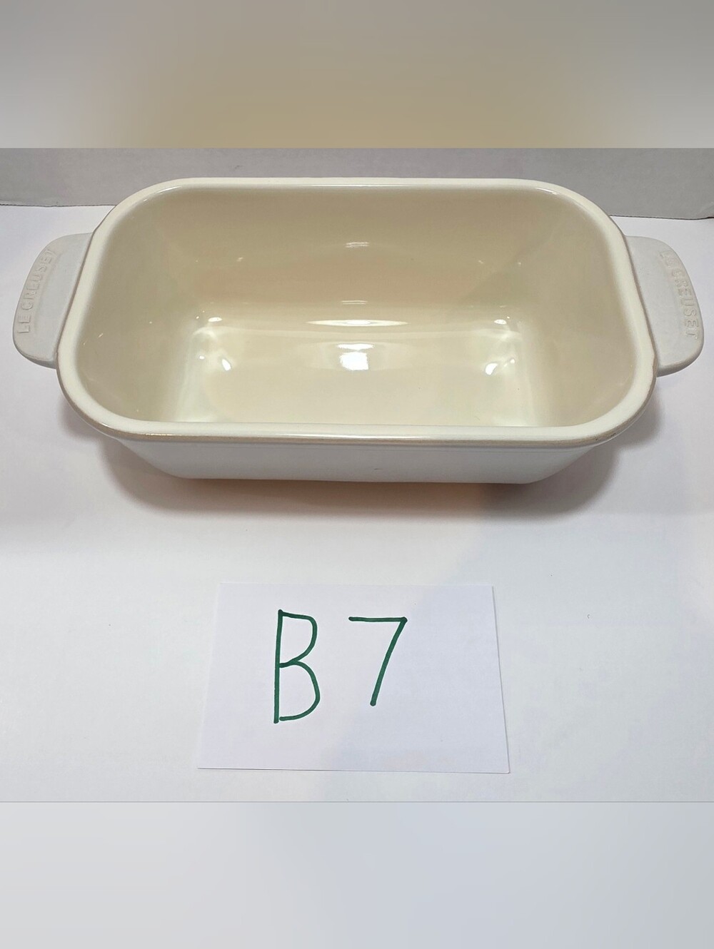 Le Creuset Cream Rectangular Ceramic Baker with Side Handles